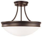 Capital Lighting 2037 3 Light 14"W Semi-Flush Bowl Ceiling - Oil Rubbed Bronze