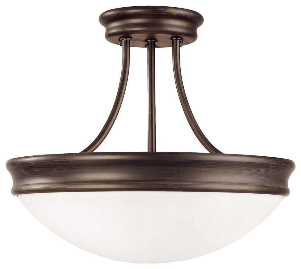 Capital Lighting 2037 3 Light 14"W Semi-Flush Bowl Ceiling - Oil Rubbed Bronze