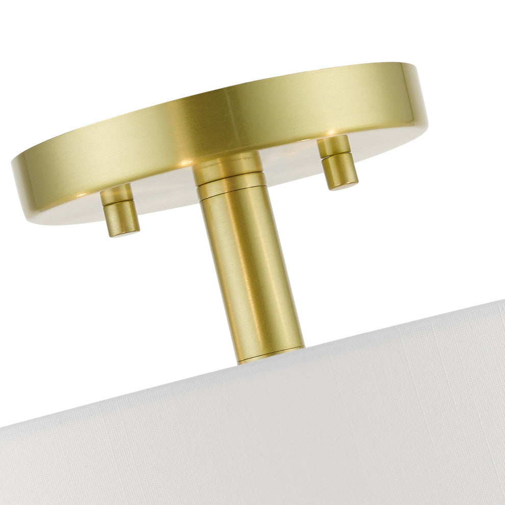 Venlo 4 Light Satin Brass With Shiny White Accents Semi-Flush