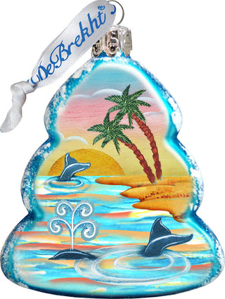 Whale At The Palms Coastal Ornament