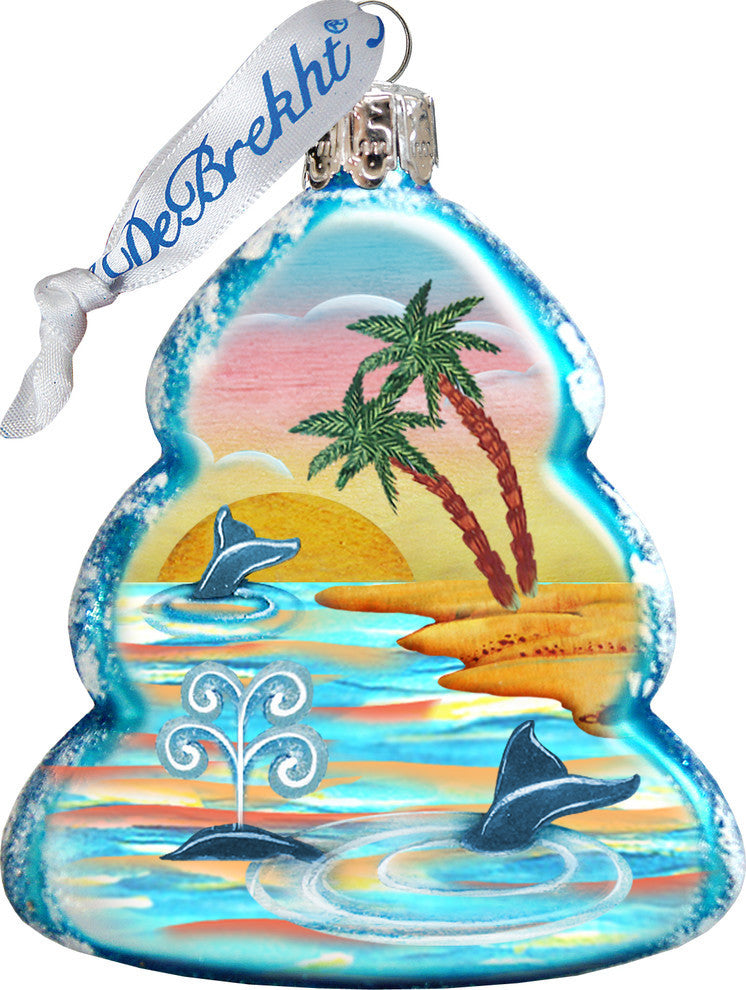Whale At The Palms Coastal Ornament
