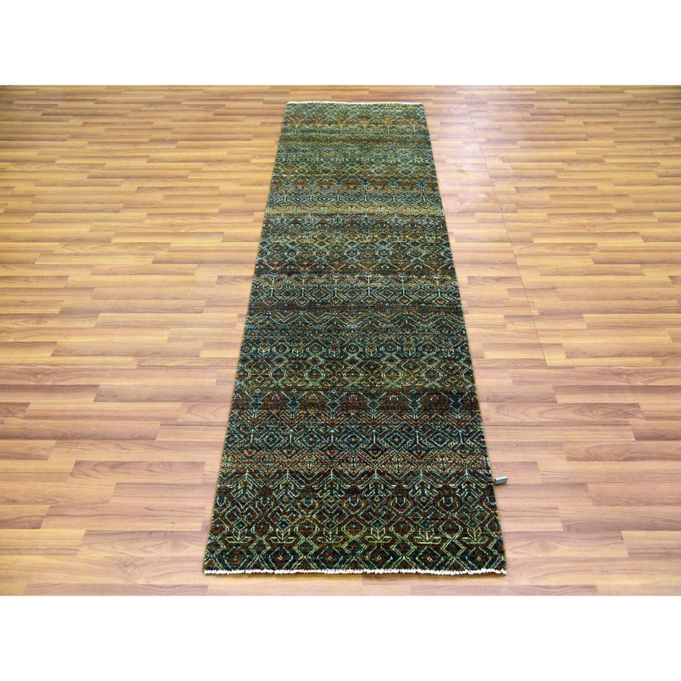 Rust Brown Hand Knotted Kohinoor Herat Design 100% Wool Runner Rug 2'6"x8'