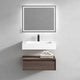 Alysa 30'' Floating Vanity, Acrylic Sink, Red Oak