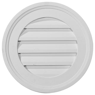 16"W x 16"H Round Gable Vent Louver, Functional