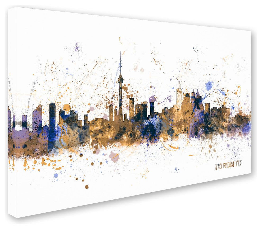 Michael Tompsett 'Toronto Canada Skyline Purple' Canvas Art, 16x24