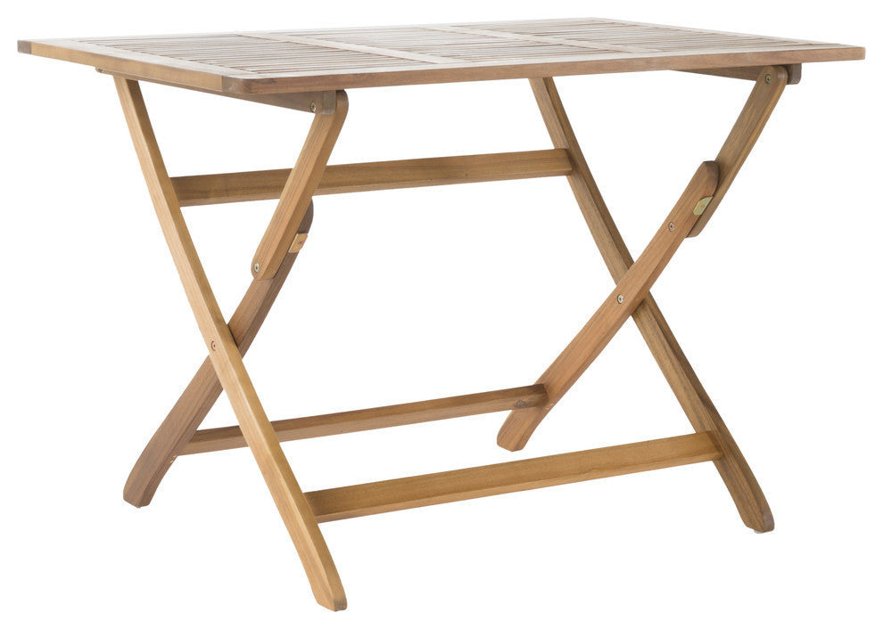 GDF Studio St. Nevis Outdoor Acacia Wood Foldable Dining Table, Natural