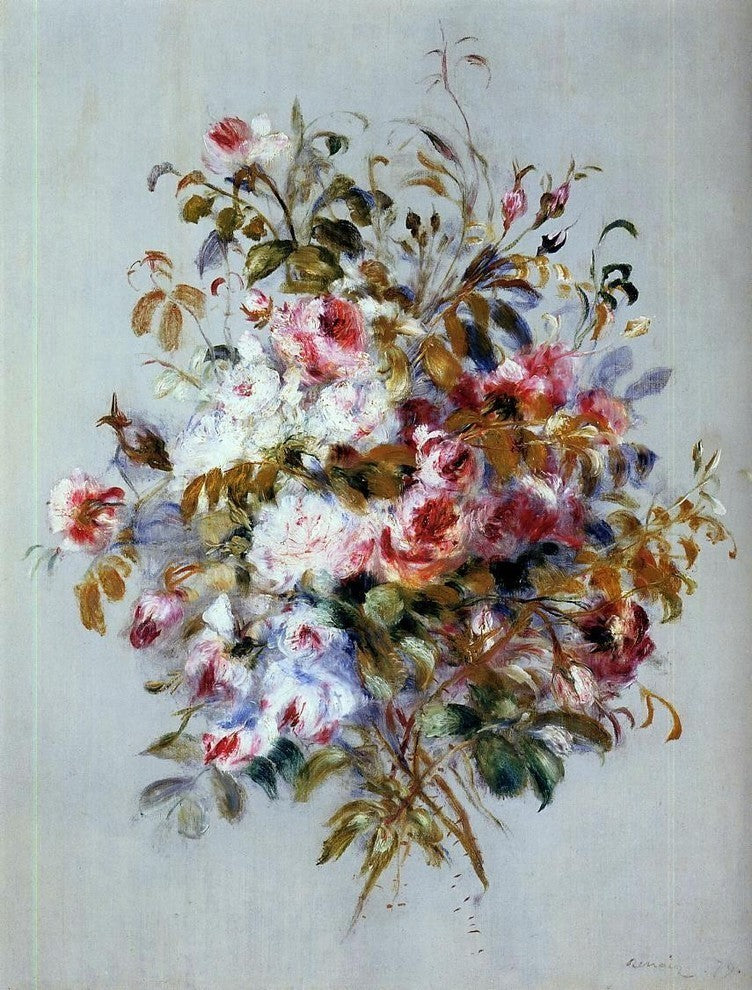 Pierre Auguste Renoir Bouquet of Roses Premium Canvas Print