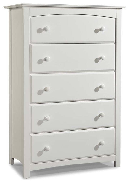 Stork Craft Kenton 5 Drawer Universal Dresser in White