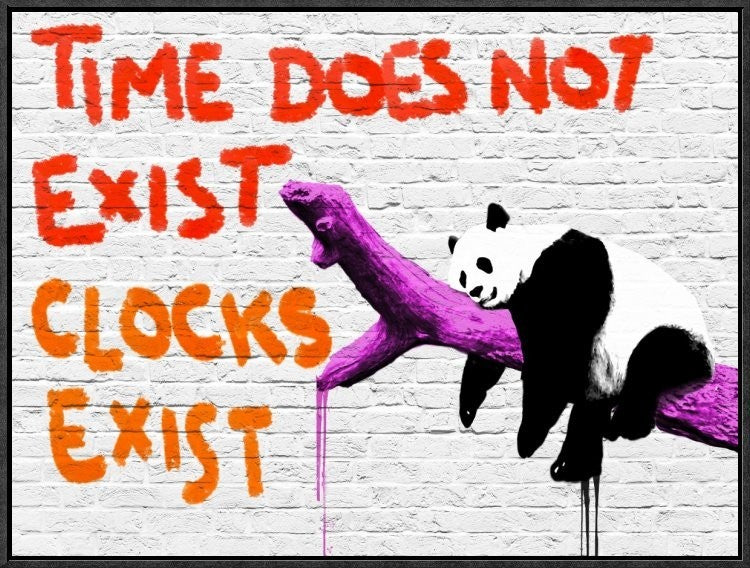 "Time does not exist" Framed Canvas Giclee by Masterfunk Collective, 25x19"