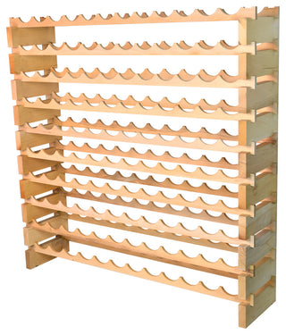 Modular Wine Rack Beechwood 48-144 Bottle Capacity 12 Bottles Across Stackable