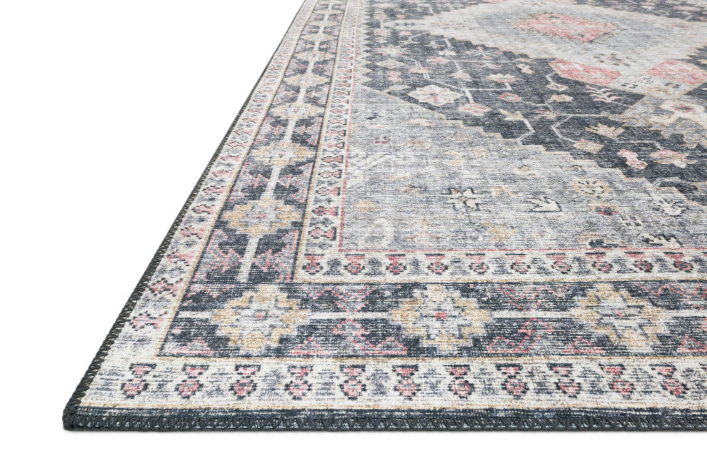 Loloi II Skye Area Rug, Charcoal/Multi, 8'0"x8'0" Round