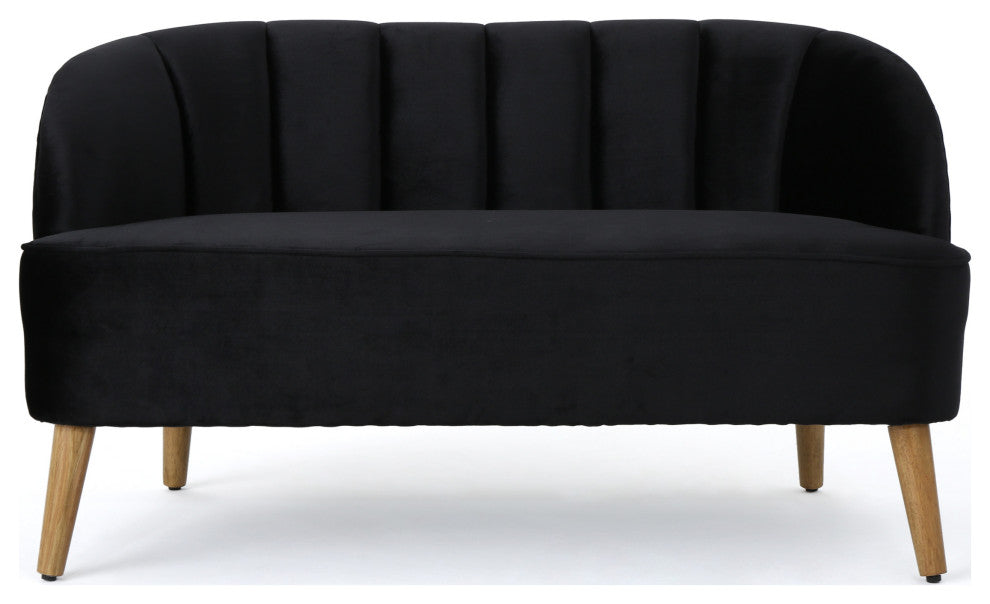GDF Studio Scarlett Modern New Velvet Sofa, Black