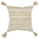 Sand Ivory Boho Weave Indoor Outdoor Throw Pillow