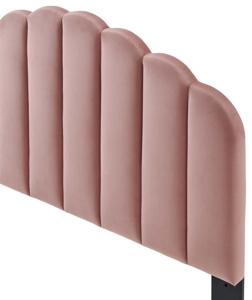 Headboard, King Size, Velvet, Pink, Modern Contemporary, Bedroom Master Suite