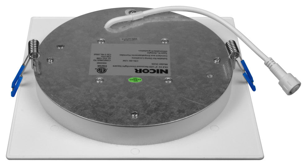 DLE6 Series 6" Square Downlight, Nickel, 3000k