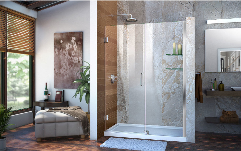 Dreamline Unidoor Min 52" To Max 53" Frameless Hinged Shower Door