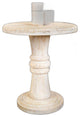 Rustic Natural Pedestal End Table