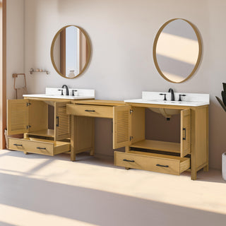 Estate Double Sink Bathroom Vanity Modular Set, Oak, 102", Double Sink