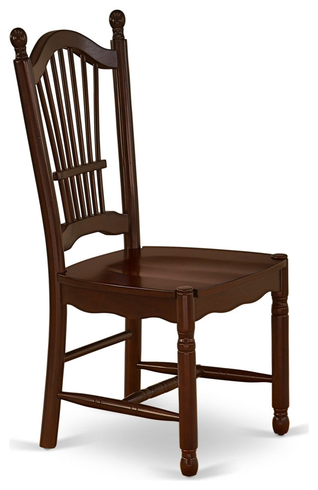 Dining Set 5 Pcs- 4 Chairs, Wood Table, Mahogany Finish Hardwood Frame.