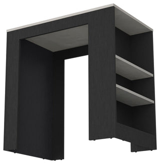 Kitchen Island Doyle, Kitchen, Black / Ibiza Marble Color Finish