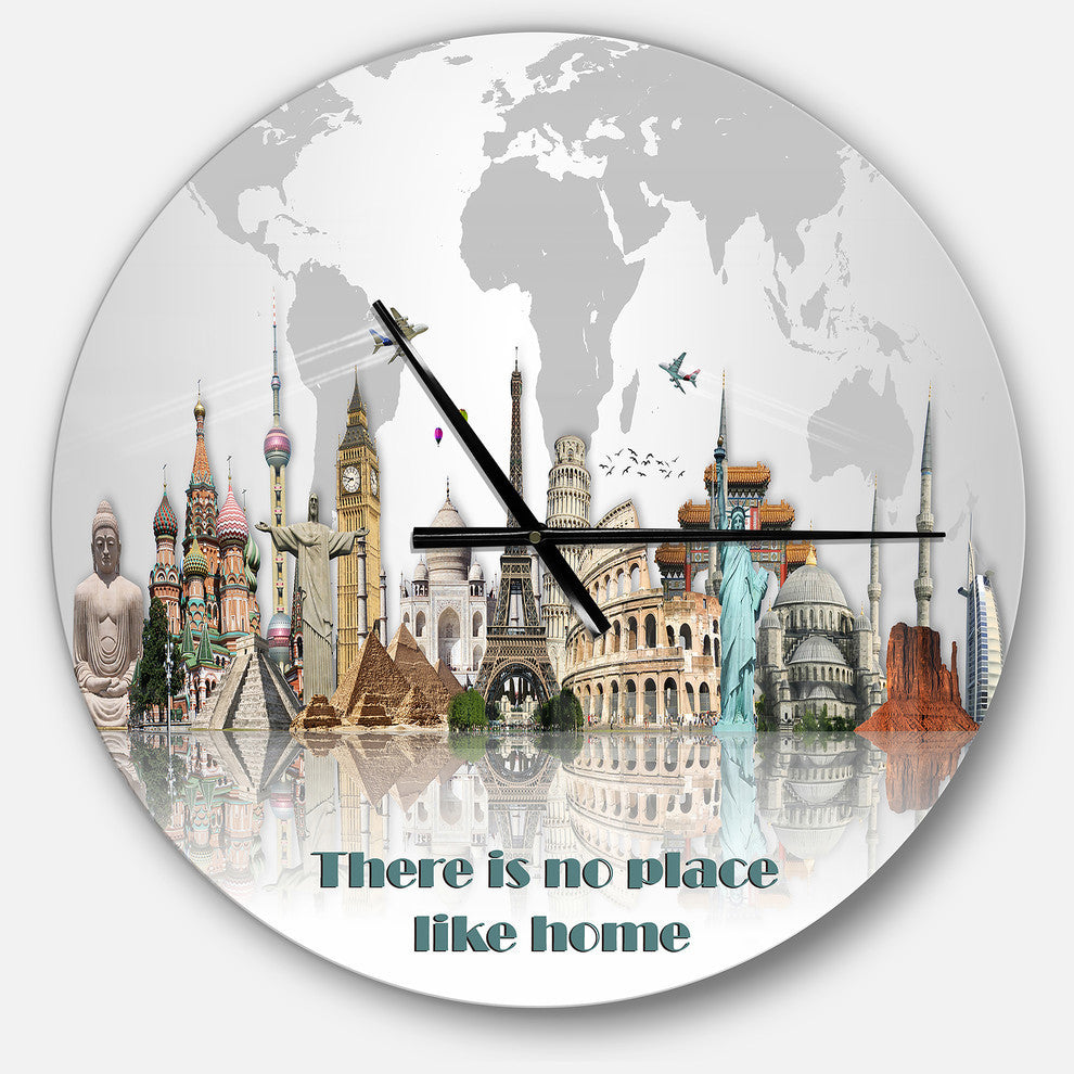 There Is No Place Like Home World Tour Oversized Quote Clock, 23"x23"