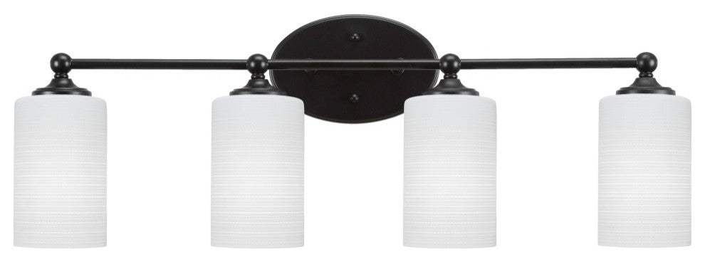 Capri 4-Light Bath Bar, Matte Black/White Matrix