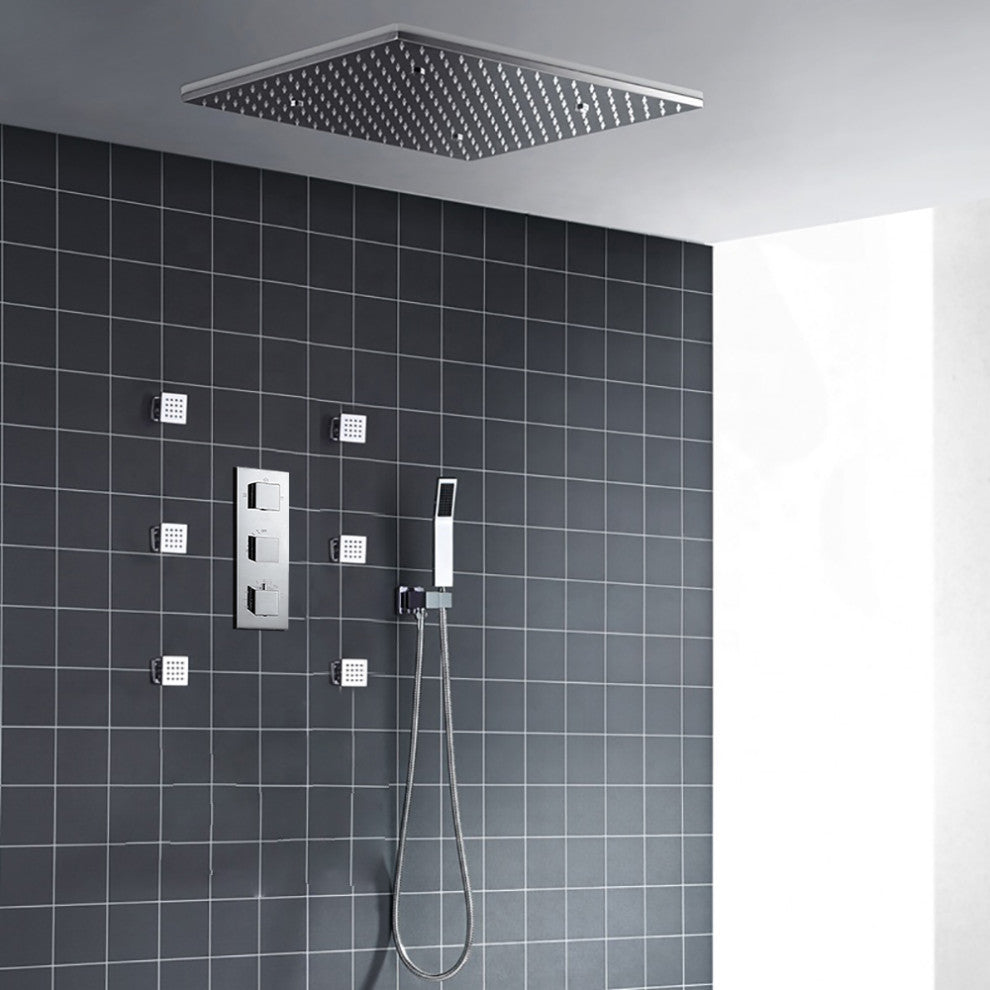 Fontana 2 Functions Rain and Mist Shower Head Set With Shower Body Sprays