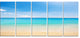 "Bright Blue Tropical Beach" Seashore Canvas Photo Print, 5 Panels, 60"x28"