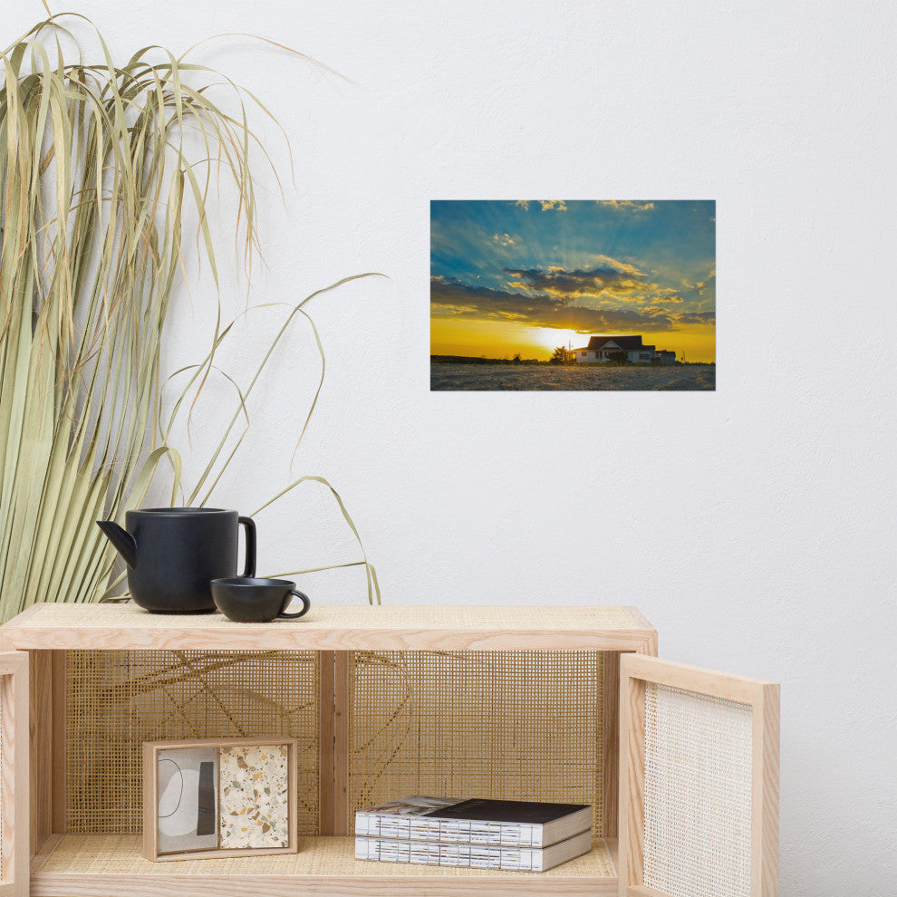 Sunset at Bowers Landscape Photo, Coastal Unframed Wall Art Print, 12" X 18"