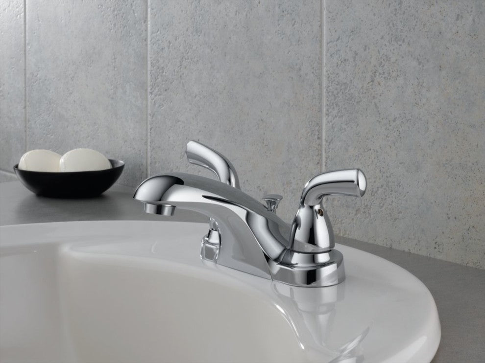 Delta Foundations Two Handle Centerset Bathroom Faucet, Chrome, B2510LF