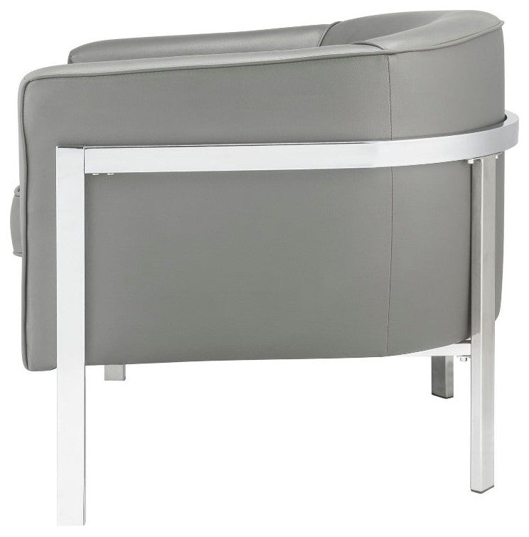 Acme Tiarnan Accent Chair Vintage Gray PU and Chrome