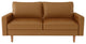 The Lucille III - Faux Leather Sofa, Tan Brown