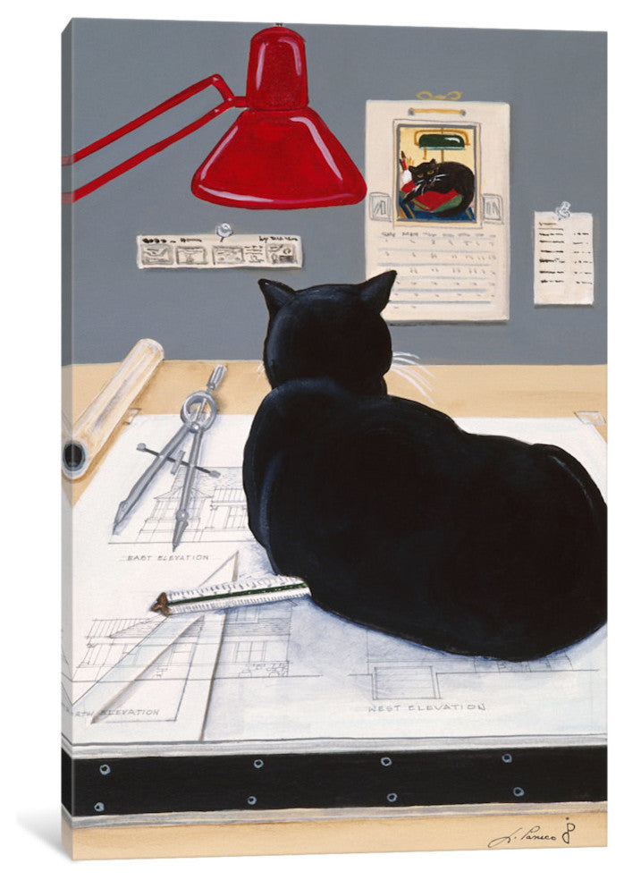 "Harold The Architectural Paperweight" by Jan Panico, Canvas Print, 18"x12"