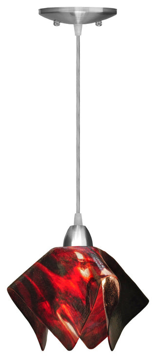 Small Jezebel Signature Flame Pendant, Azalea, Nickel Base