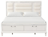 Genoa White Wood Frame Queen Panel Bed