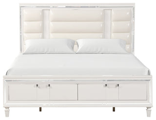 Genoa White Wood Frame Queen Panel Bed