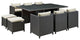 Antique Canvas Beige Sojourn 11-Piece Outdoor Patio Sunbrella Dining Set