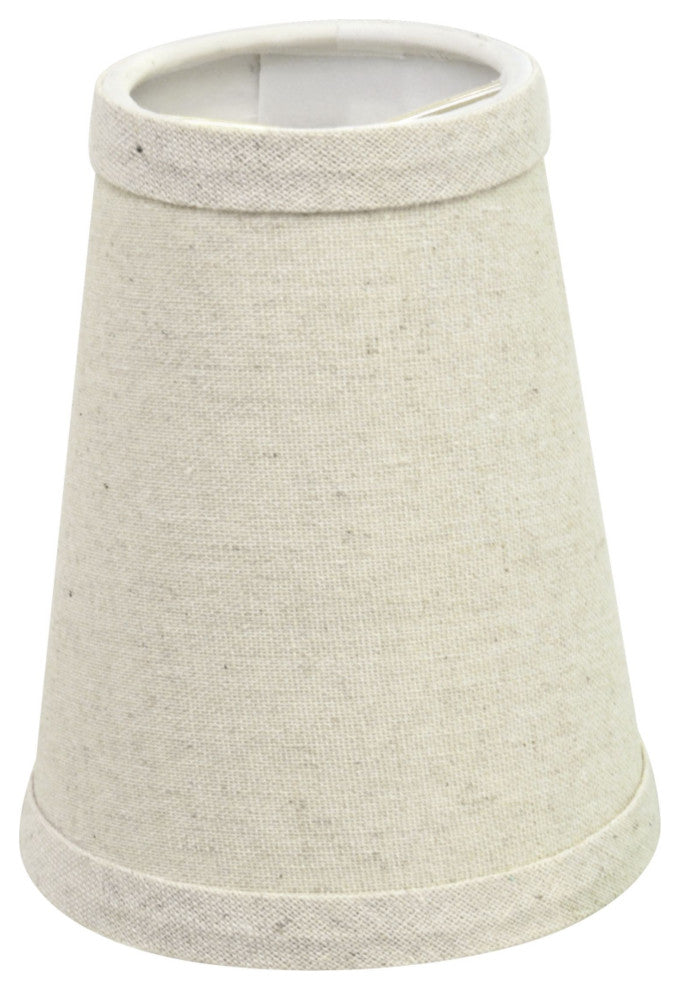 32653-6 Small Hardback Empire Chandelier Clip On Lamp Shade Oatmeal 2 1/2"x4"x5"