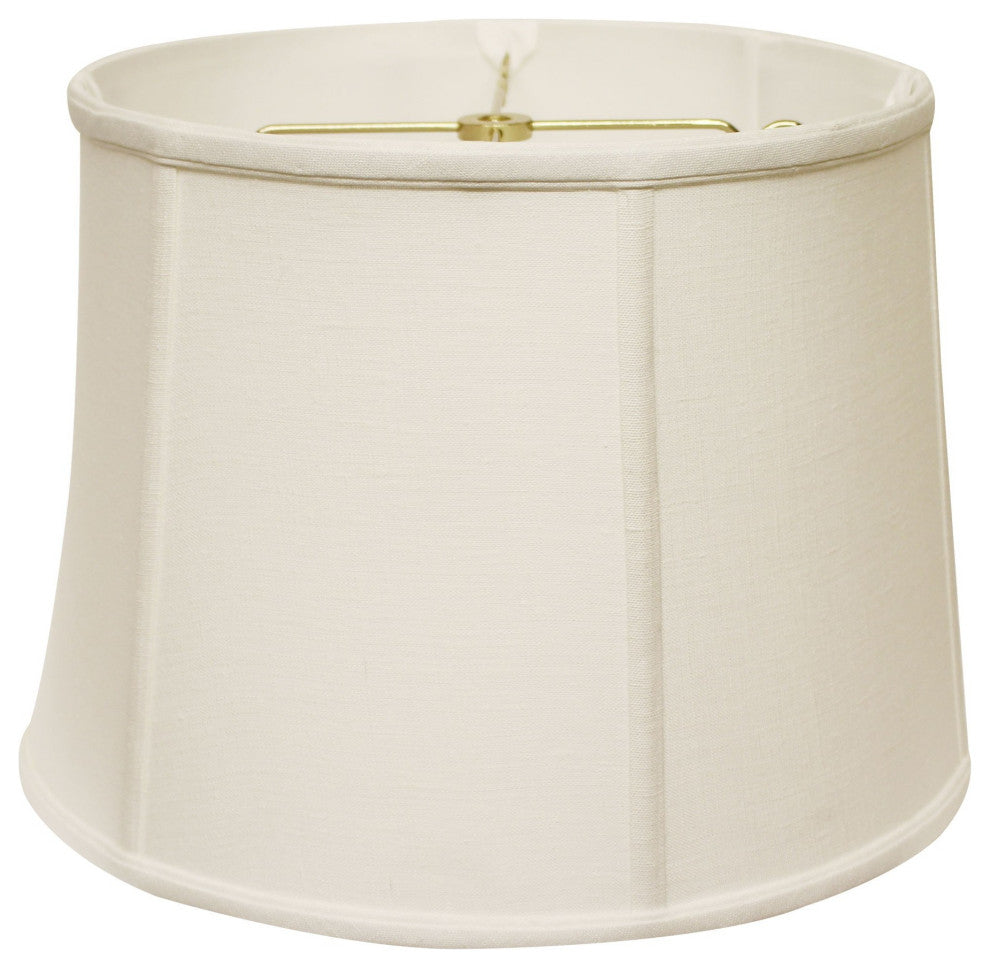 19" White Throwback Drum Linen Lampshade