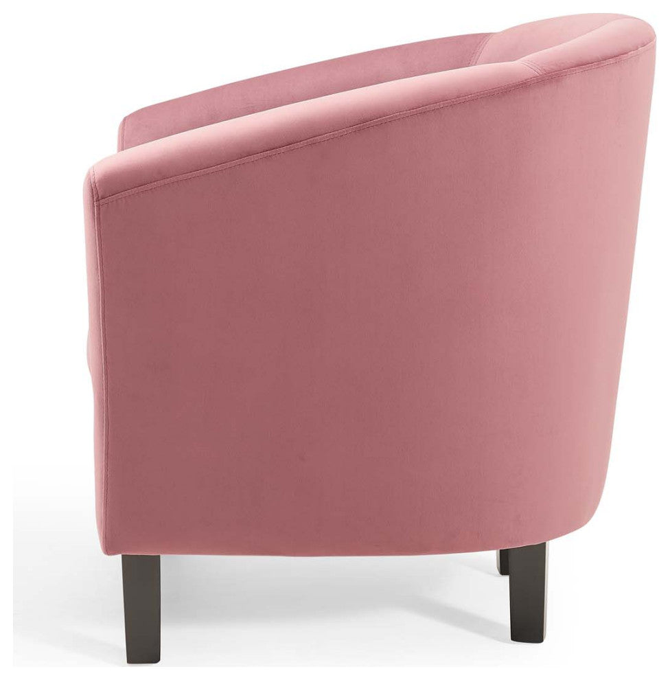 Armchair Accent Chair, Velvet, Pink, Modern, Living Lounge Hotel Hospitality