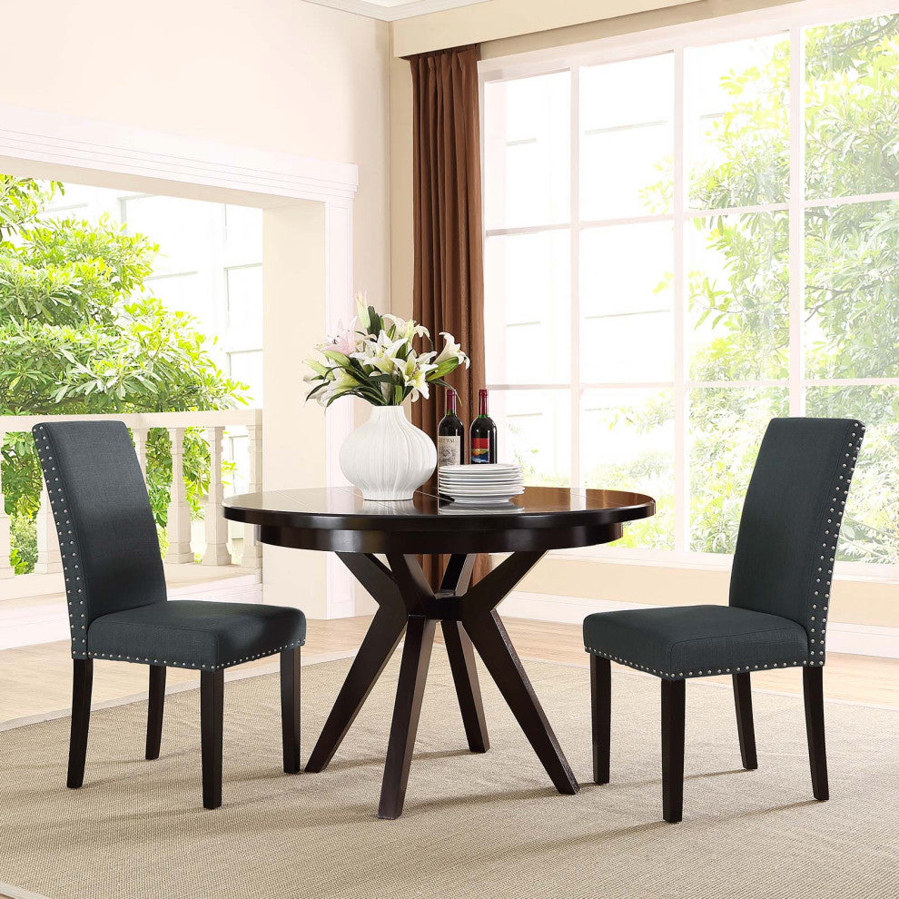 Gray Parcel Dining Side Chair Fabric Set of 2