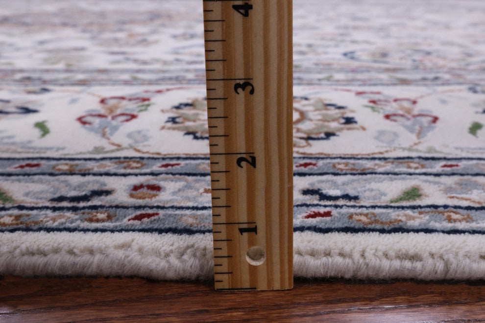 8' 1" X 10' 1" Wool and Silk Hand Knotted Persian Nain Rug Q8520