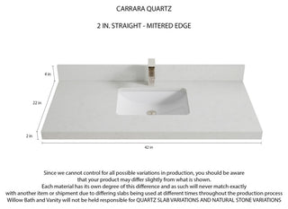 Sonoma Oak 42 Single Sink Bath Vanity with 2" Carrara Quartz