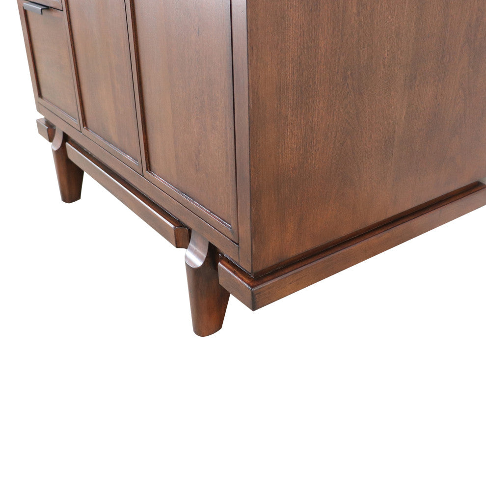 37" Single Sink Vanity, Dark Cherry With Engineered Stone Top