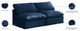 Plush Velvet / Down Standard Comfort Modular Sofa, Navy, 2-Piece: 2 Armless Chair