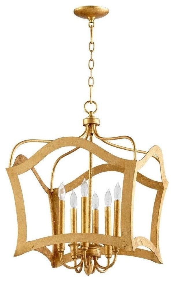 Cyan Design Milan Four Light Pendant, Gold Leaf