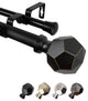 Theobald 1" Double Curtain Rod, Black, 66-120"