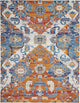 8" x 10" Ivory and Gold Floral Motif Area Rug