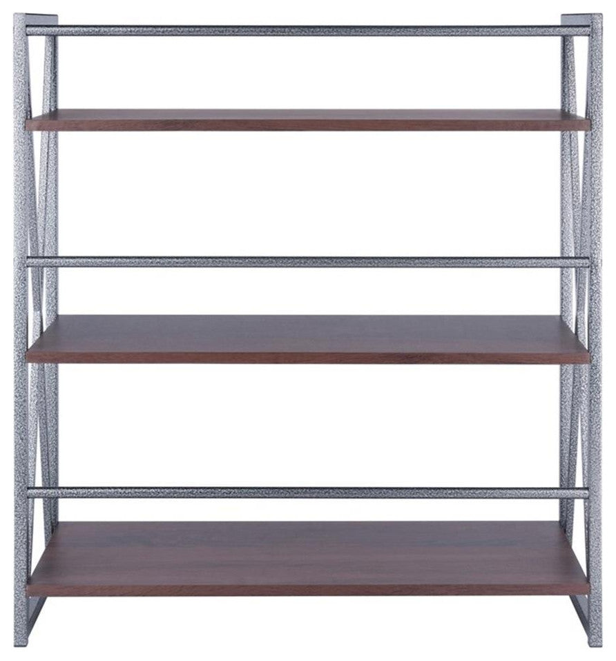 Isa 3-Tier Shelf, Graphite and Walnut