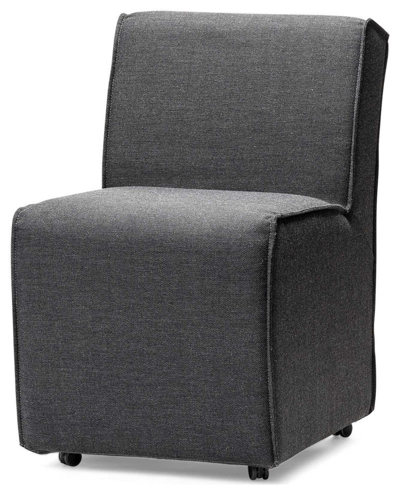 Gray Upholstered Fabric Side Chairs, Set of 2